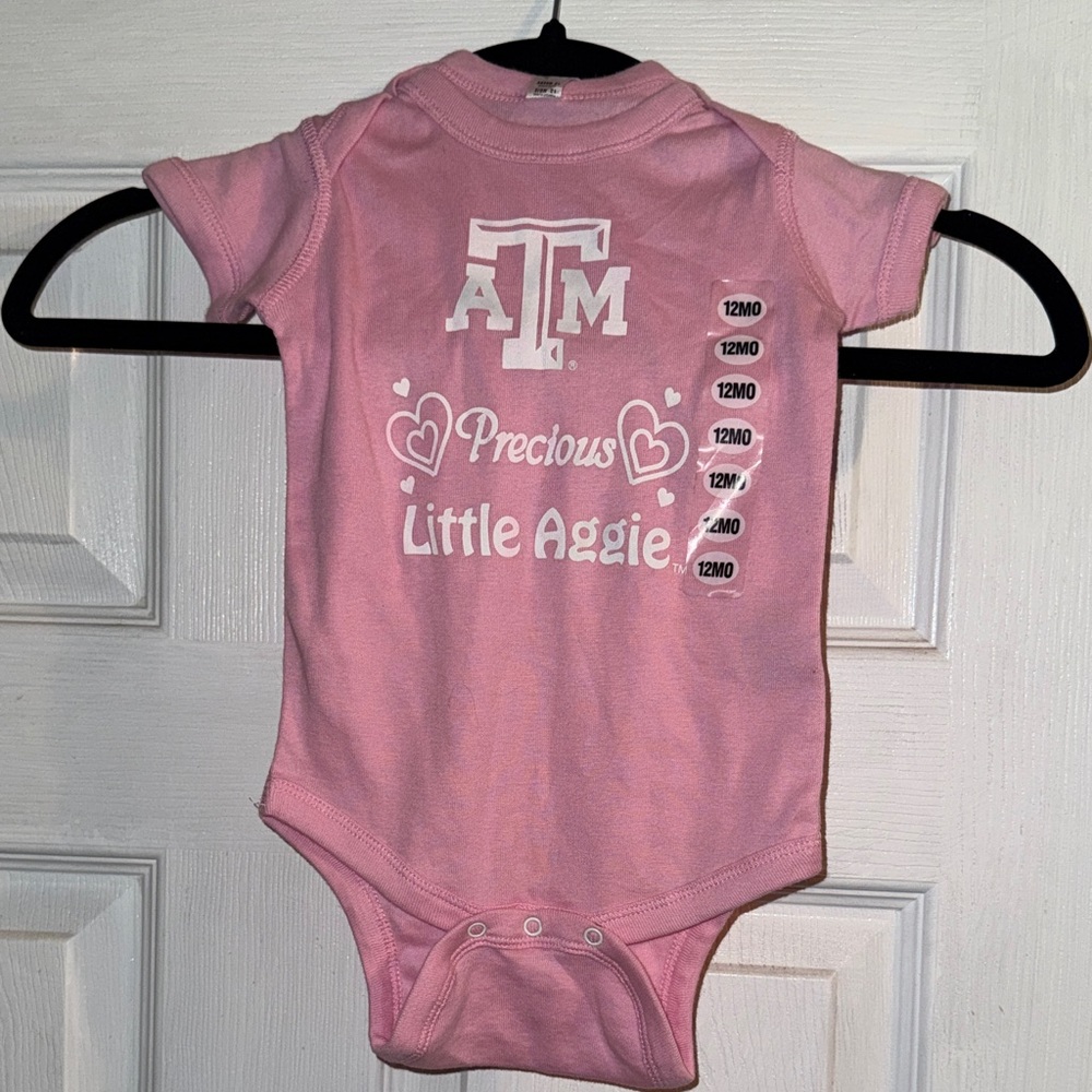 Texas A&M "Precious Little Aggie" Pink Baby Bodysuit